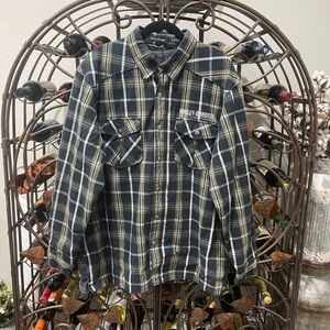 Men’s Harley-Davidson Black and Cream Checkered Shirt